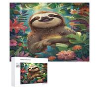 Cute Sloth 500 Piece Jigsaw Puzzles Adults KidsJigsaws Morning Leisure Activity Vibrant Brainteaser Perfect Holiday Present Home Decor 500 PCS
