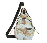 Cute Sloth Adjustable Strap Crossbody Bag Magnetic Closure Hiking for Girls