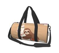 Cute Sloth And Llama Hug Travel Duffel Bag Sports Gym Bag, Lightweight Overnight Weekender Bag With Shoes Compartment Yoga Gym Sports Bag For Men Women