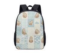 Cute Sloth Backpack 17 Inch Meditating Animal Mandala Pattern School Bag for Kids Teens Zen Yoga Turquoise Print Daypack (12)