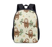 Cute Sloth Backpack 17 Inch Meditating Animal Mandala Pattern School Bag for Kids Teens Zen Yoga Turquoise Print Daypack (07)
