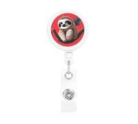 Cute Sloth Badge Reel Retractable Badge Holder with Keychain Funny ID Clips for Badges Lightweight Plastic Name Card Holders for Nurses Office Teacher