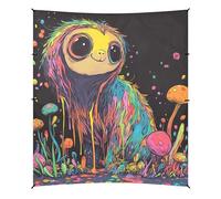 Cute Sloth Beach Tent UPF50+ Waterproof Large Sun Shelter with Sand Pockets for Family Travel Picnic Camping