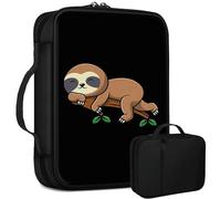 Cute Sloth Bible Bag Large Bible Case Cover for Women Men, Multi-Functional Church Bag Bible Protector with Handle Zippered Pocket Christian Gift Bible Study Supplies