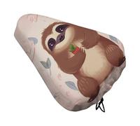 Cute Sloth Bike Seat Cover for Men Women Water Repellent Exercise Bike Seat Cushion Adjustable Bicycle Seat for Outdoor Biking