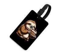 Cute Sloth Birthday Funny Luggage Tag Identifiers Travel Bag Tags with Name ID Label for Suitcase Backpack