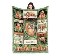 Cute Sloth Blanket, Custom Name Blankets, Ultra Soft Blanket for Couch, Sofa, Bed, All Seasons, 30"x40"