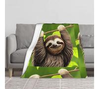 Cute Sloth Blanket.Thickened Plush Fleece Throw Blanket Full-Print 60x50in Velvet Soft Bed Sofa Cover.
