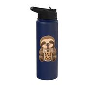 Cute Sloth Bubble Tea Boba Lover Stainless Steel Insulated Water Bottle