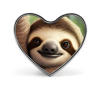 Cute Sloth Button Pin Round Metal Badge for Hats Backpacks Clothing Animal Design Pinback Gift Idea