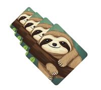 Cute Sloth Car Air Freshener Cards for Women Men 4 Pack Cute Car Accessories Long Lasting Scent Car Diffuser Hanging Auto Aromatherapy Tablets Car Fresheners Gifts
