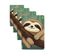 Cute Sloth Car Air Freshener Cards for Women Men 4 Pack Cute Car Accessories Long Lasting Scent Car Diffuser Hanging Auto Aromatherapy Tablets Car Fresheners Gifts