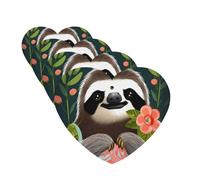 Cute Sloth Car Air Freshener Cards Set of 4 Pieces Long Lasting Hanging Scented Cards for Bedroom Wardrobe Car Aromatherapy Tablets for Men Women Rearview Mirror Pendant