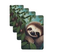 Cute Sloth Car Air Fresheners Cards Set of 4 Pieces Personalized Car Fresheners Gifts for Men Women Auto Aromatherapy Tablets Hanging Scented Cards for Wardrobe Bathroom