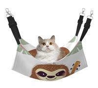 Cute Sloth Cat Hammock for Cage Hanging Soft Pet Hammock Bed with Adjustable Straps and Metal Hooks Reversible Double Sided Hanging Bed Soft Sleeping Hammock for Cats