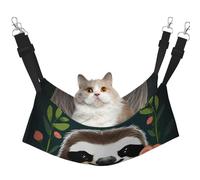 Cute Sloth Cat Hammock for Cage Hanging Soft Pet Hammock Bed with Adjustable Straps and Metal Hooks Reversible Double Sided Hanging Bed Soft Sleeping Hammock for Cats