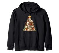 Cute Sloth Christmas Tree Holiday Lights Star Festive Zip Hoodie