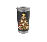 Cute Sloth Christmas Tree Holiday Presents Star Lights Stainless Steel Insulated Tumbler