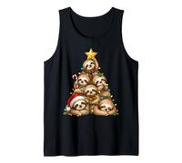 Cute Sloth Christmas Tree Holiday Presents Star Lights Tank Top