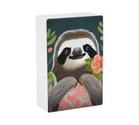 Cute Sloth Cigarette Case Box King Size 85mm 20 Capacity Lightweight for Men Women Push to Open Funny Purse Cigarettes Holder