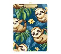 Cute Sloth Clipboard Writing Clipboard Paperboard Chic Design Clipboards, A4 Letter Size 12.5 x 9 Inches Gold Clip