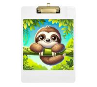 Cute Sloth Clipboards Fashion Clipboard A4 Standard Size Clip Boards with Low Profile Metal Clip for Nurses, Lawyers, Doctor Offices 12.5 x 9 Inches