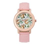 Cute Sloth Coconut Palm Leaves Fashion Women's Watch Easy Reader Novelty Slim Quartz Casual Dress Wrist Watches