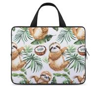 Cute Sloth Coconut Palm Leaves Funny Laptop Bags Printed Protective Cover Case Handbags for Laptop/Notebook/Ultrabook 10/12/13/15/17 Inches