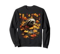 Cute Sloth Cozy Fall Leaves Forest Animal Autumn Aesthetic Sweatshirt
