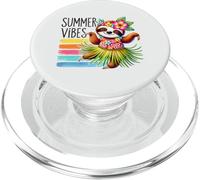 Cute Sloth Dancing Summer Vibes Hawaiian Hula Tropical PopSockets PopGrip for MagSafe