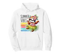 Cute Sloth Dancing Summer Vibes Hawaiian Hula Tropical Pullover Hoodie
