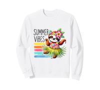 Cute Sloth Dancing Summer Vibes Hawaiian Hula Tropical Sweatshirt