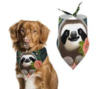 Cute Sloth Dog Bandana Triangle Dog Scarf Washable Polyester Dog Bibs Cute Pet Bandana for Medium Large Dogs Puppy and Cats
