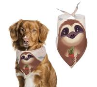 Cute Sloth Dog Bandanas, Lightweight and Breathable Triangle Pet Scarf,Soft and Comfortable Pet Bandana for Small Medium Large Breed.