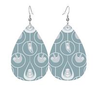 Cute Sloth Doing Yoga Pattern Leather Earrings Dangle Fashion Teardrop Earrings Accessories Gifts