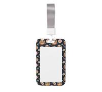 Cute Sloth Donut Print Badge Holder with Lanyard, Hard Plastic Vertical Name ID Card Badge Holders