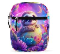 Cute Sloth Easter Egg Mini Crossbody Bag Unisex Anti-Theft Side Shoulder Bags Travel Small Messenger Bag