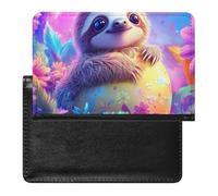 Cute Sloth Easter Egg Passport Holder Cover Wallet Slim Passport Protector Card Holder Travel Accessories