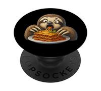 Cute Sloth Eating Lasagna Funny Hungry Animal PopSockets Adhesive PopGrip
