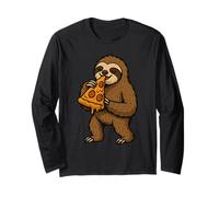 Cute Sloth Eating Pizza Long Sleeve T-Shirt