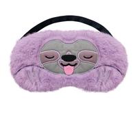 Cute Sloth Eye Mask for Sleeping, Ynaice Cartoon Animal Soft Fluffy Plush Blindfold Plush Sleep Mask Funny Blackout Novelty Eye Shade Cover for Girls Boys Women Men, Night Nap Travel,Purple