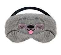 Cute Sloth Eye Mask for Sleeping, Ynaice Cartoon Animal Soft Fluffy Plush Blindfold Plush Sleep Mask Funny Blackout Novelty Eye Shade Cover for Girls Boys Women Men, Night Nap Travel,Grey