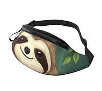 Cute Sloth Fanny Pack for Men Women, Waterproof Sports Waist Bag Fashion Belt Bag Crossbody Bags Hip Bum Bag with Adjustable Strap Large Sling Bag Purse for Travel Hiking