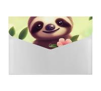 Cute Sloth File Folder, 6-Pocket Expanding Accordion Folder with Snap Closure, Waterproof Document Organizer for Home, Office & Travel
