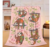 Cute Sloth Fleece Throw Blanket - Super Soft, Warm & Cozy Plush Sloth Blanket for Kids & Adults, 40x50in