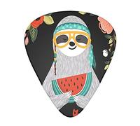 Cute Sloth Guitar Plectrums 12 Pieces Set =>> Comfortable In The Hand With Smooth Edges Three Thicknesses To Match