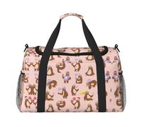 Cute Sloth Hand Travel Bag - Large Reusable Shopping Tote Bag, Perfect for Outdoor Activities, Sports, Camping & Groceries, Black, One Size
