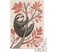Cute Sloth Hanging on A Tree Branch 1000 Piece Jigsaw Puzzle, 38x26cm/1000pcs, for Adults, Screen-Free Activity, Evening Leisure And Puzzle Lovers