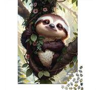 Cute Sloth Hanging Tree 1000 Puzzles Adults Puzzle Adults Puzzle Gifts Birthday Unique Gifts Challenging & Brainteasing 38x26cm/1000pcs