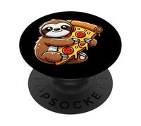 Cute Sloth Holding A Pizza Slice PopSockets Adhesive PopGrip